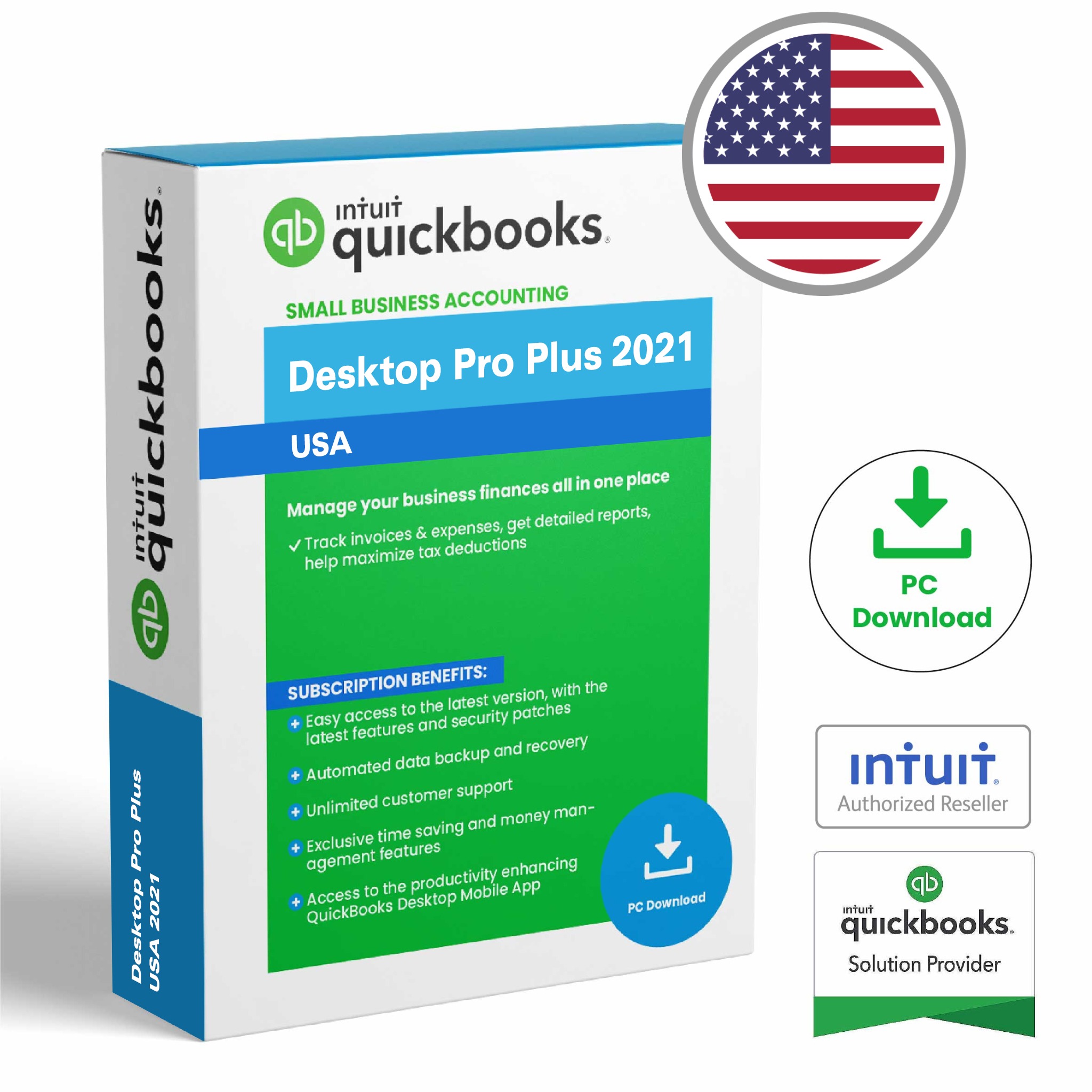 QuickBooks Desktop Pro Plus 2021 | No Payroll Included – US Version For Managing and Accounting Business